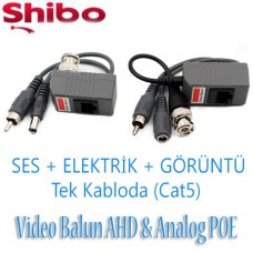 Shibo Video POE Balun CCTV Kablo Yerine Cat5 Cat6 Kullanın