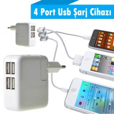 4 Port Usb Şarj + 2 Port Araç Şarj Aleti + Hediyeler